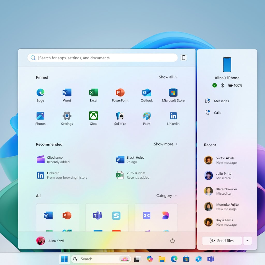 Windows 11 novo menu