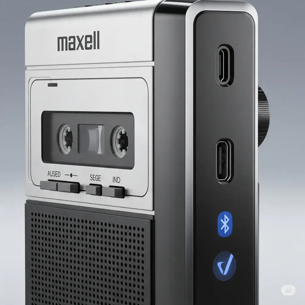 Toca-Fitas Moderno da Maxell Esgota com Bluetooth e USB-C