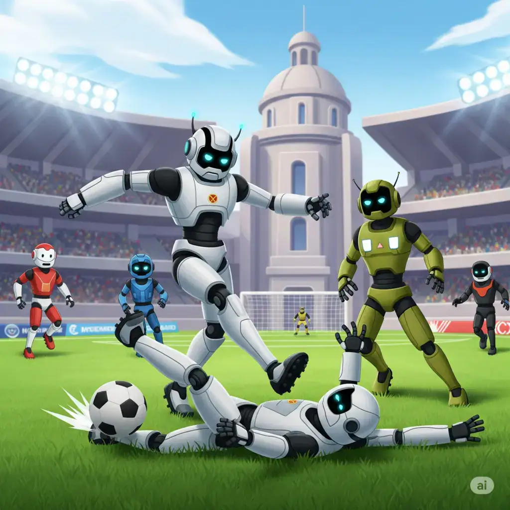 China testa futebol com robôs humanoides autônomos