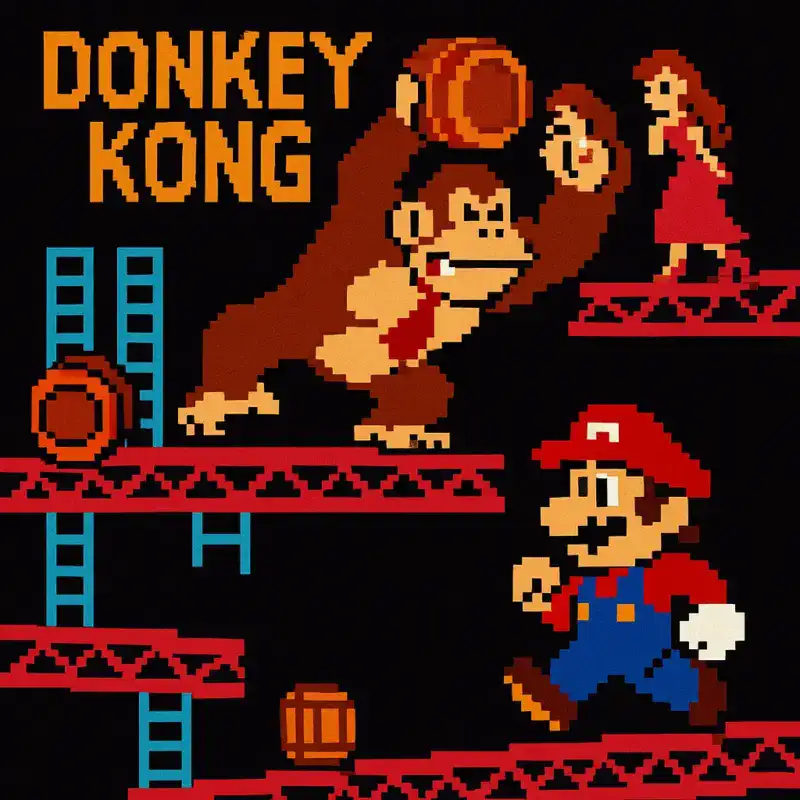 Donkey Kong, Mario, Nintendo, história dos videogames, fliperama, lançamento Donkey Kong, Shigeru Miyamoto, estreia Mario, anos 80, jogos clássicos