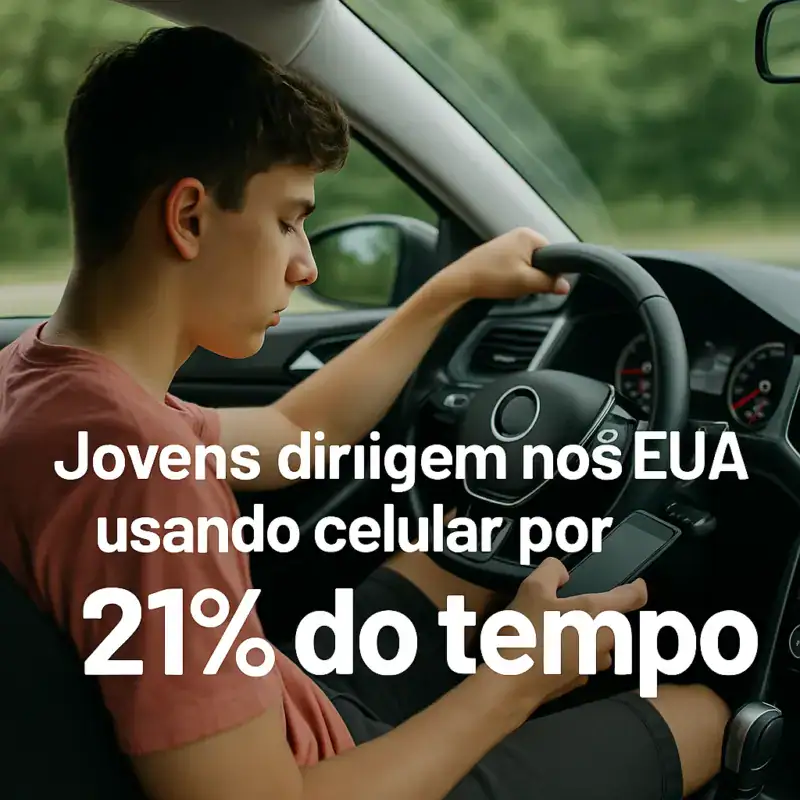 Jovens dirigem nos EUA usando celular por 21% do tempo