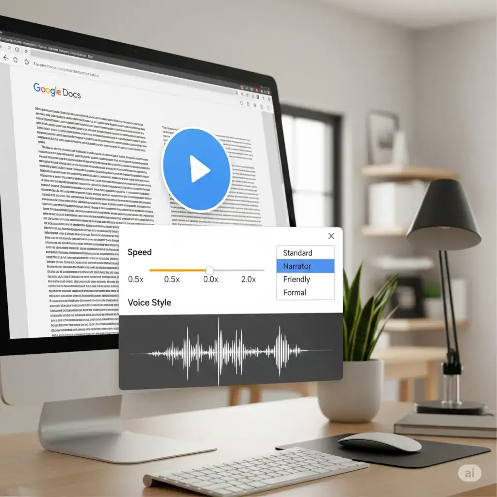 Gemini agora lê documentos do Google Docs em voz alta