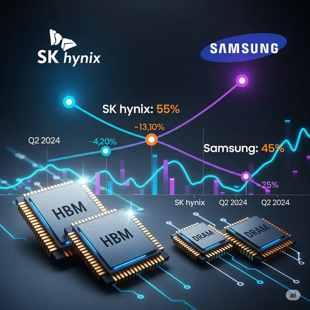 SK hynix supera Samsung e lidera mercado de DRAM em 2025