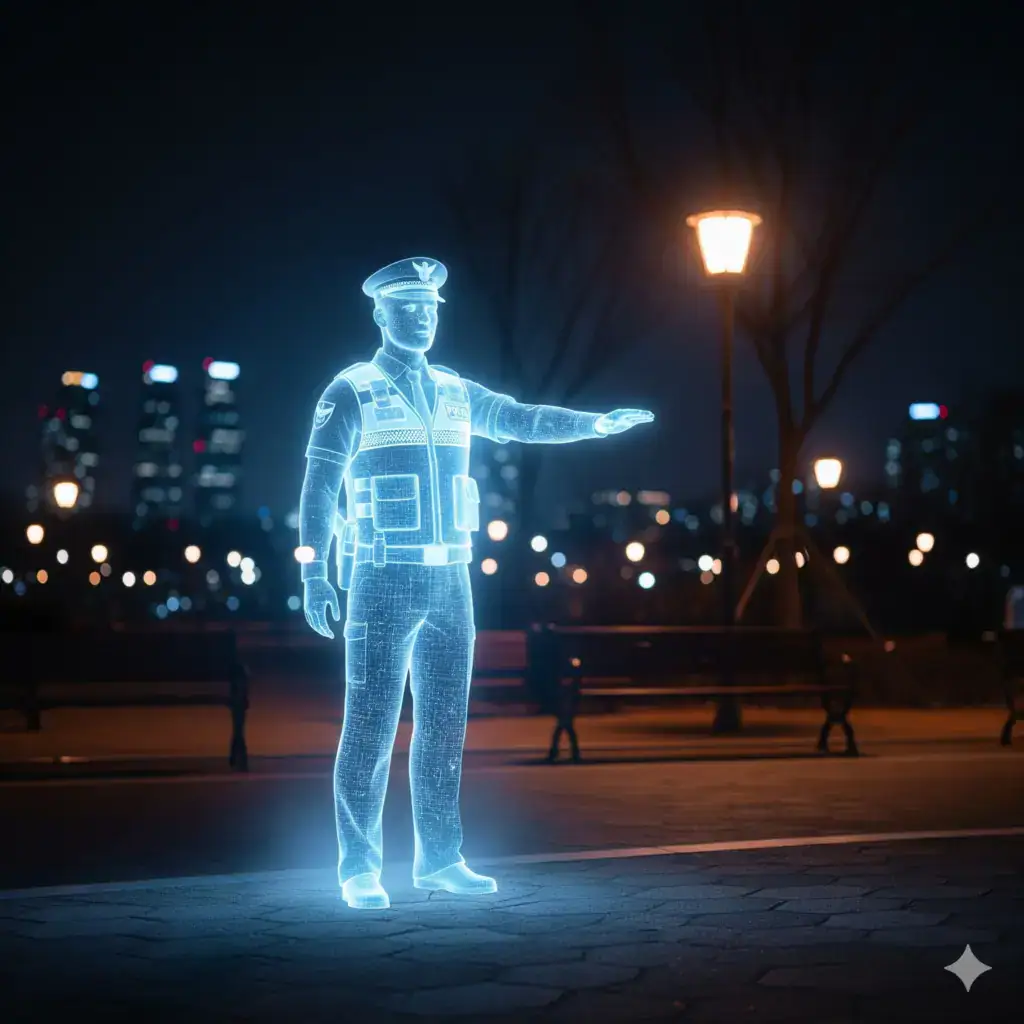 Policial holográfico reduz crimes em parque de Seul